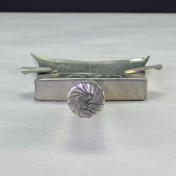 Vintage Mexico Folk Art Stamped Aluminum Dustpan Ashtray - Picture 6 of 11